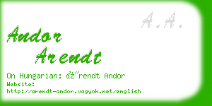 andor arendt business card